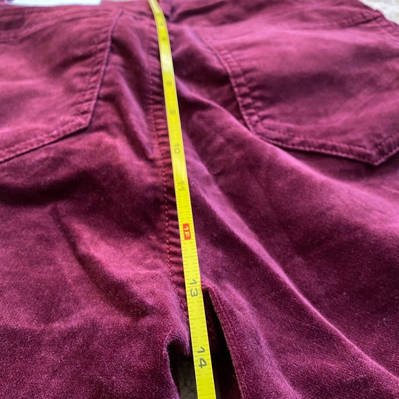 Mauve Garnet Velvet Skinny High Rise Jean Pant - Picture 6 of 10